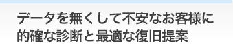 データを無くして不安なお客様に的確な診断と最適な復旧提案